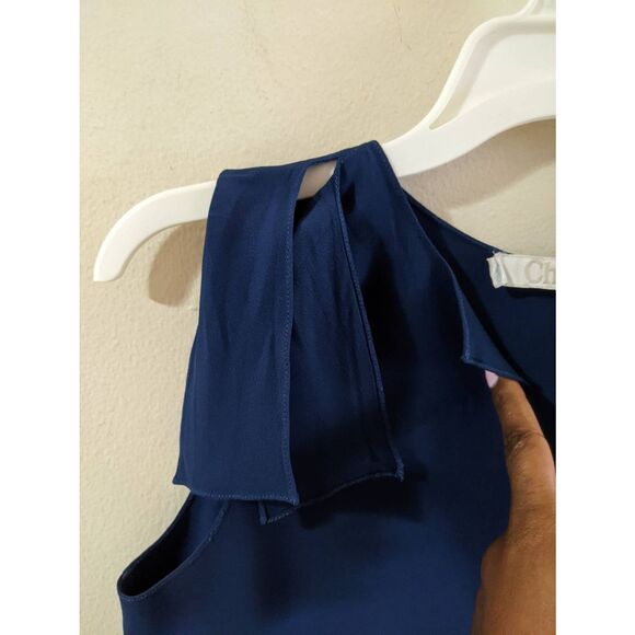 Chloé V-Neck Tie Strap Blouse Women’s Size Small Blue Designer Sleeveless Top - Picture 11 of 13
